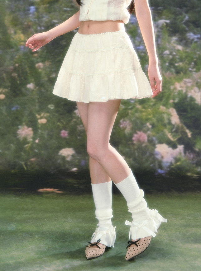Tiered Ruffle Mini Skirt