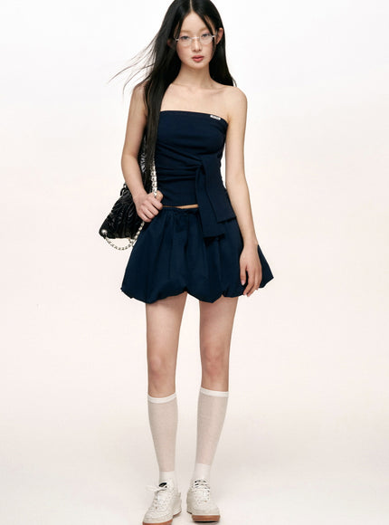 Voluminous Drawstring Bubble Skirt