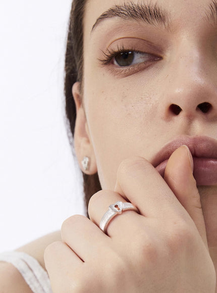 Lock Heart Open Ring