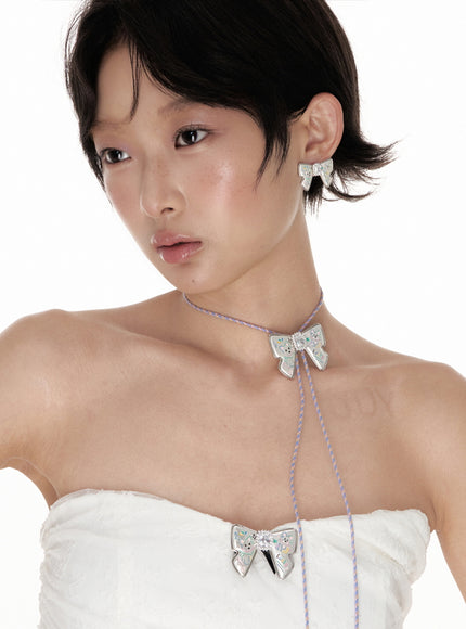 Lucky Ribbon Kitty Bolo Necklace