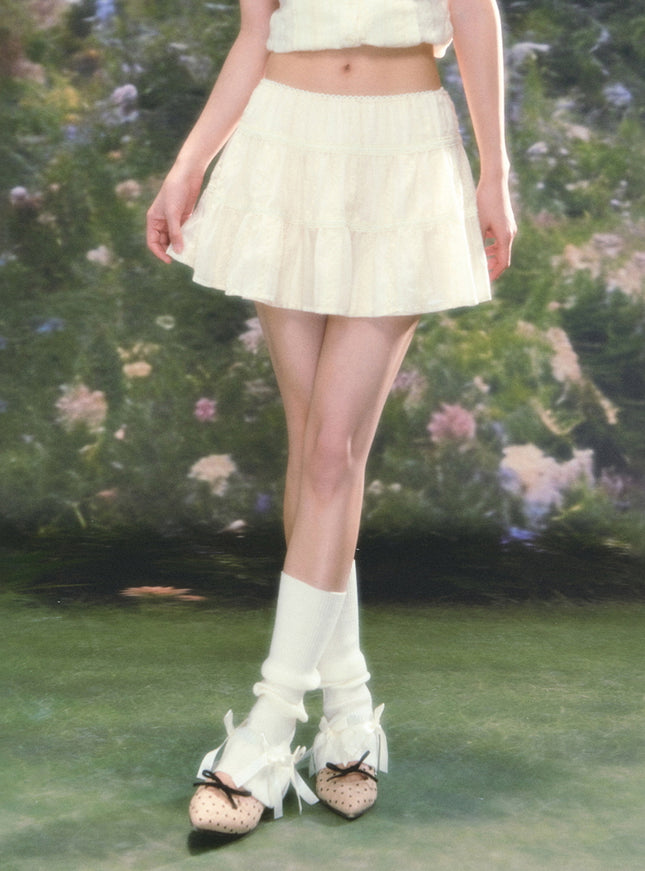 Tiered Ruffle Mini Skirt