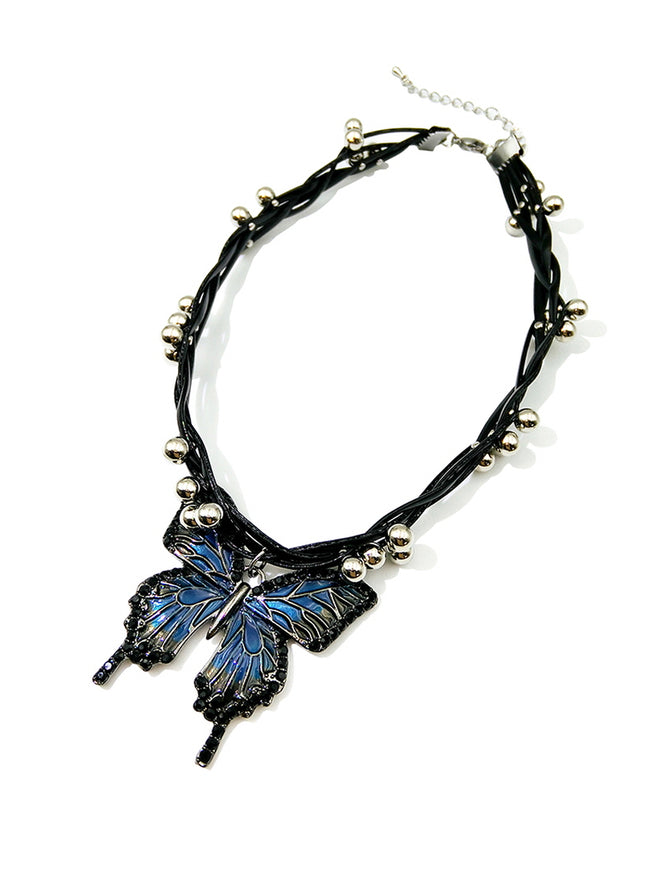 Midnight Butterfly Ribbon Choker