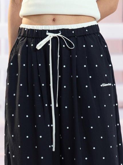 Polka Dot Wide-Leg Lounge Pants