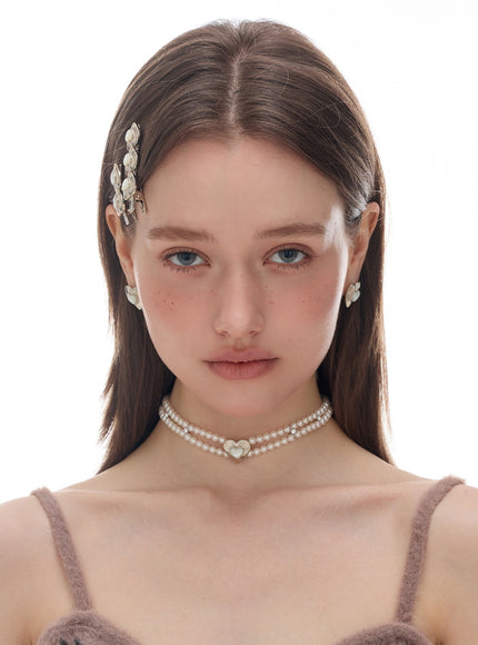 Lueur Heart Double Pearl Choker