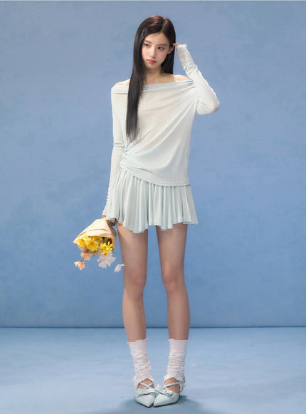Flowy Pleated Mini Skirt