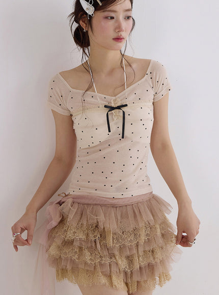 Ribbon Polka Dot T-Shirt