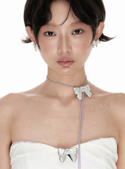 Lucky Ribbon Kitty Bolo Necklace