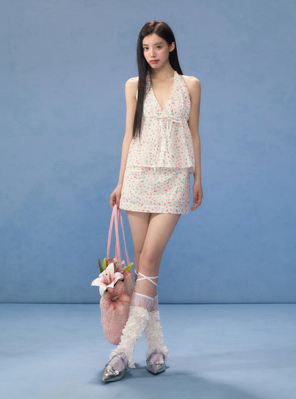 Floral Slim Fit Mini Skirt