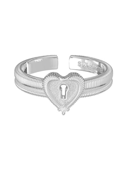 Lock Heart Open Ring