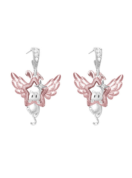 Celestial Meow Winged Earrings