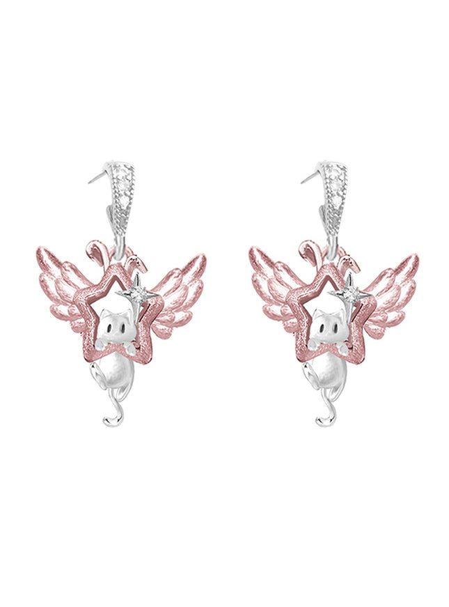 Celestial Meow Winged Earrings