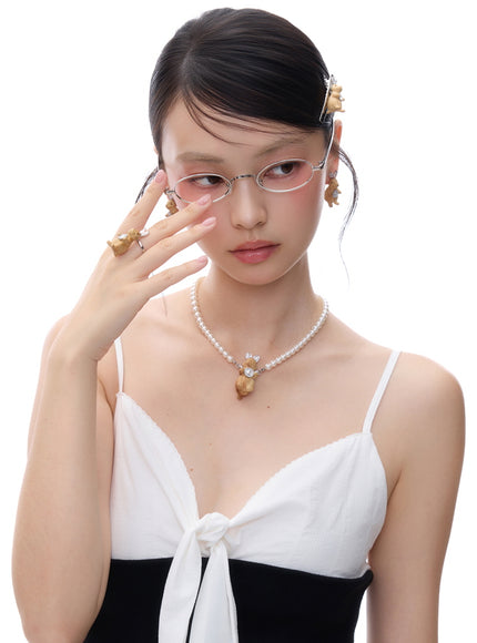 Crystal Bunny Drop Earrings