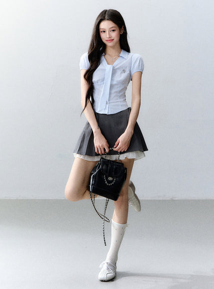 Puff Sleeve Stripe Blouse