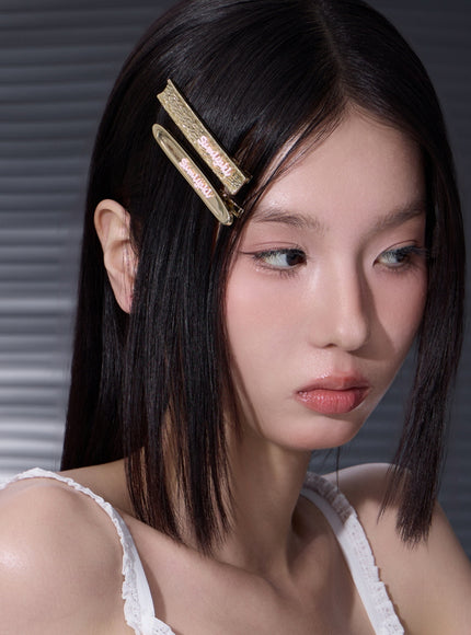 Golden Logo Hair Clip