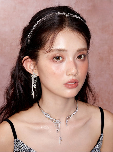 Starlight Pearl Drop Choker Necklace
