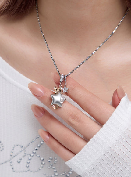 Moonlight Cat Charm Necklace