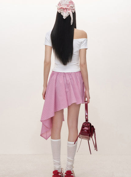 Convertible Gingham Wrap Skirts
