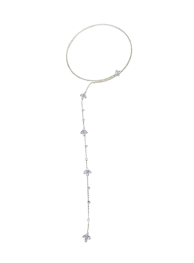 Floral Curve Y-Drop Necklace
