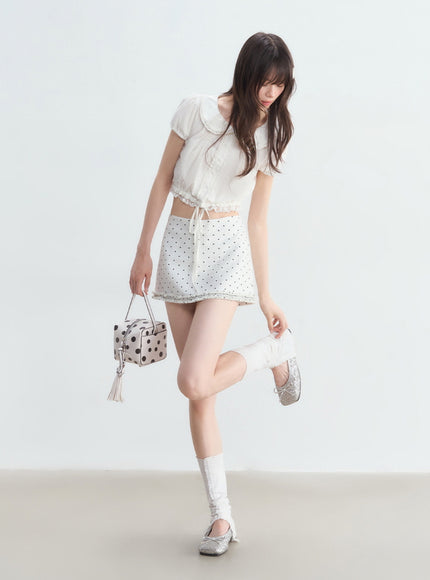 Peter Pan Collar Cropped Blouse