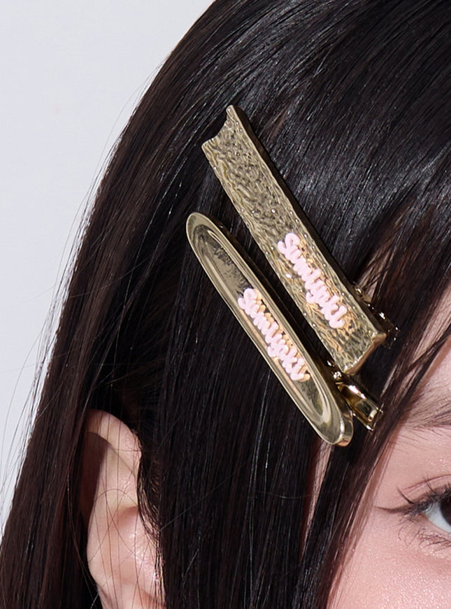 Golden Logo Hair Clip