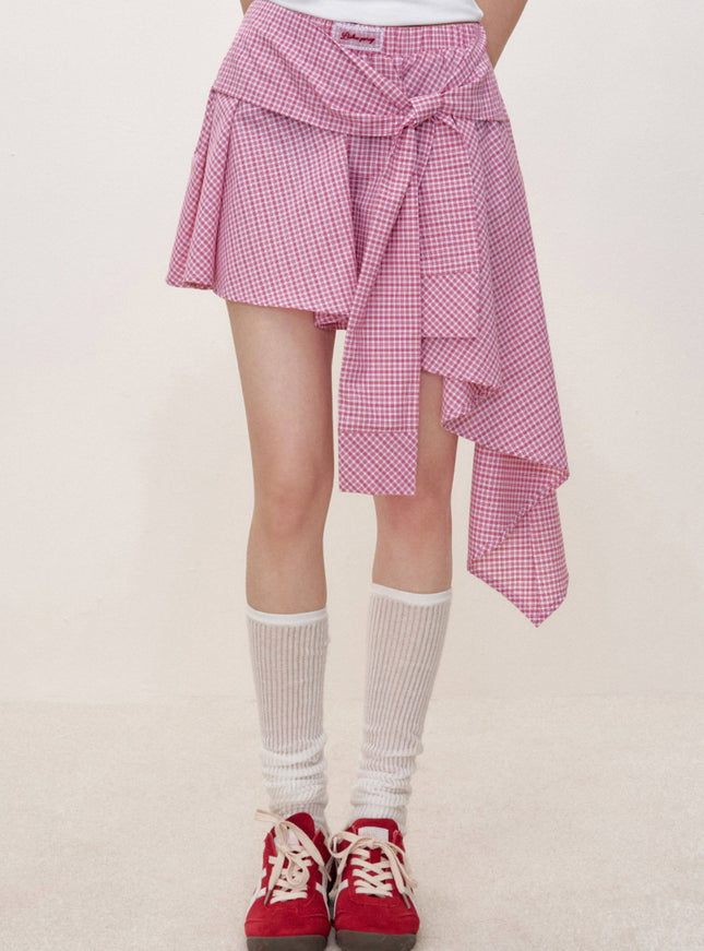 Convertible Gingham Wrap Skirts