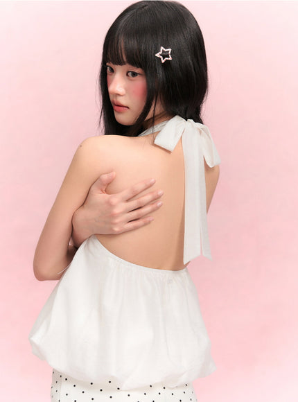 Soft Drape Halter Blouse