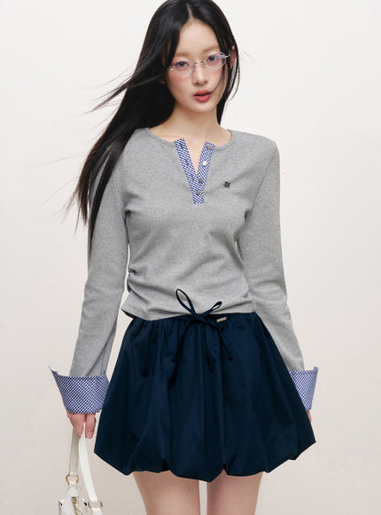 Voluminous Drawstring Bubble Skirt