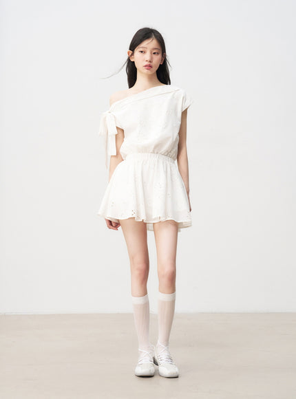 Eyelet Mini Dress