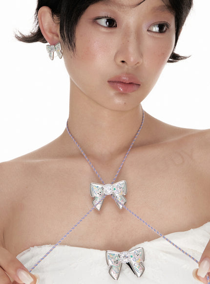 Lucky Ribbon Kitty Bolo Necklace