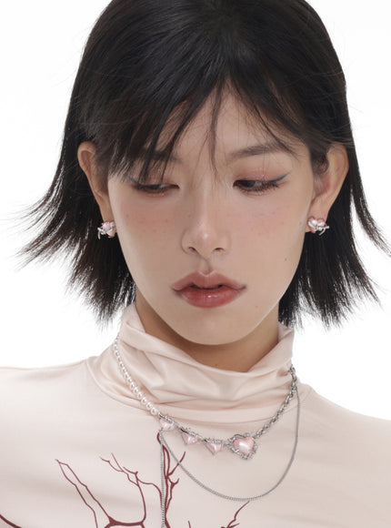 Barbed Heart Stud Earrings