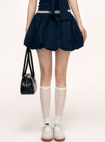 Voluminous Drawstring Bubble Skirt