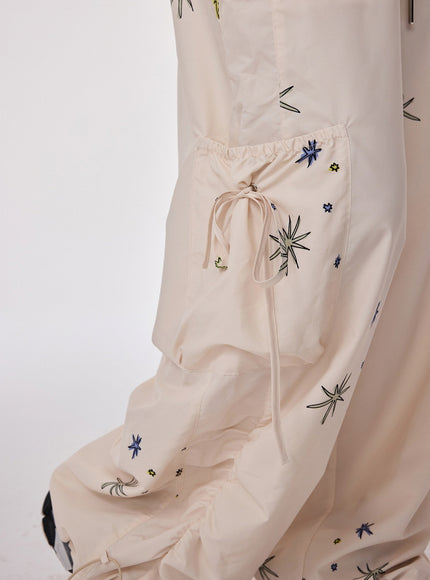 Star Embroidered Relaxed Cargo Pants