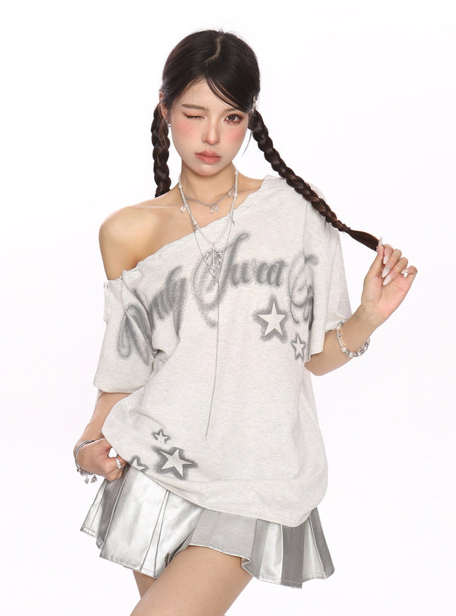 Star Graphic Oversized Top