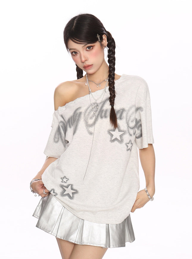 Star Graphic Oversized Top