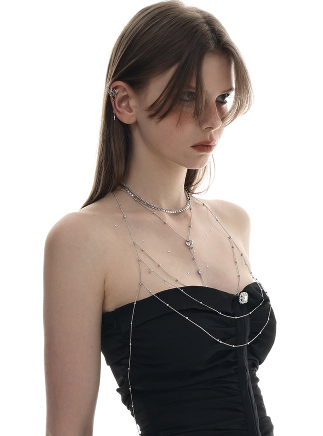 Draped Crystal Body Chain Necklace