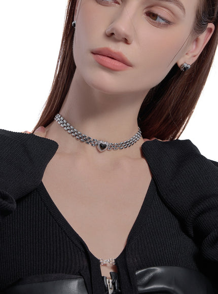 Metal Heart Chain Choker