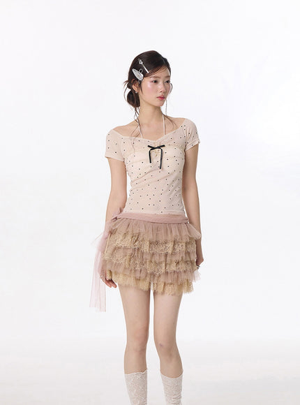 Ribbon Polka Dot T-Shirt