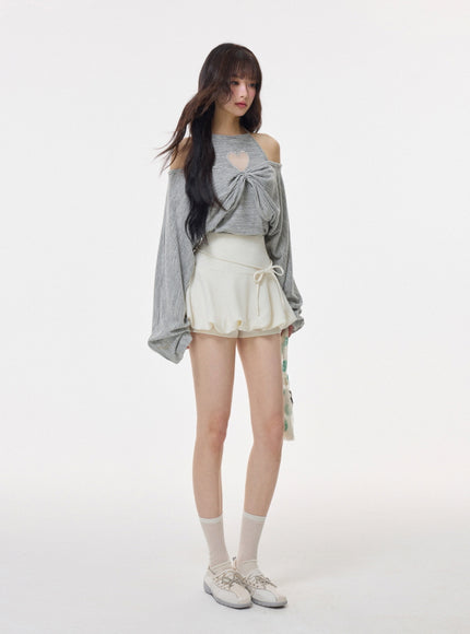Twist-Front Cutout Knit Top