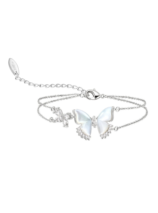 Mother-of-Pearl Butterfly Chain Bracelet