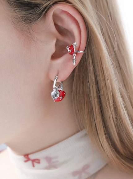 Beatcore Apple Hoop Earrings