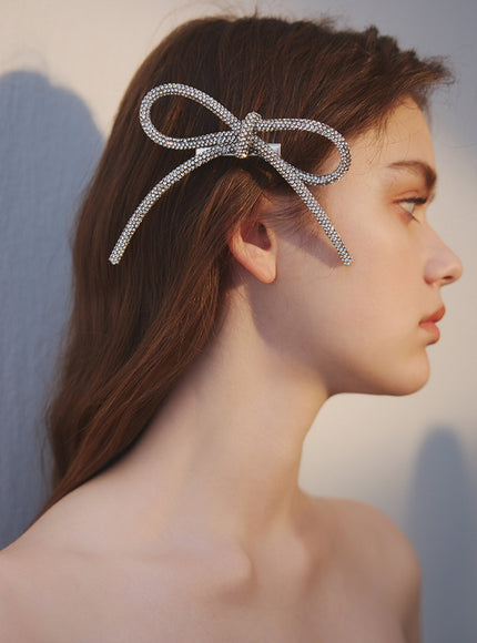 Crystal Loop Bow Hair Clip