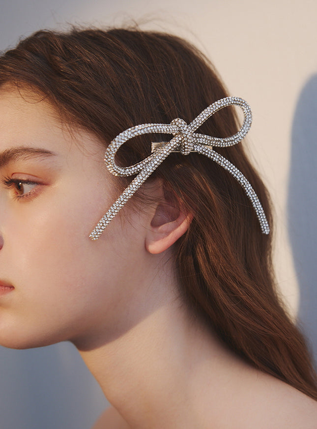 Crystal Loop Bow Hair Clip