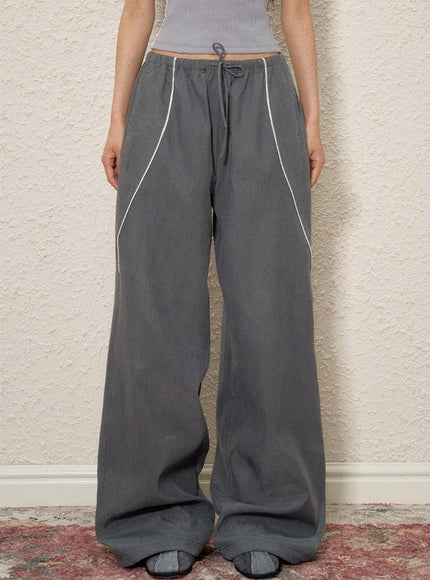 Drawstring Wide-Leg Pants