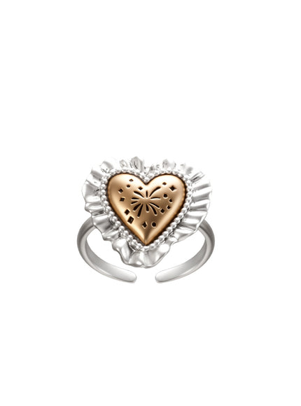 Vintage Ruffle Heart Ring