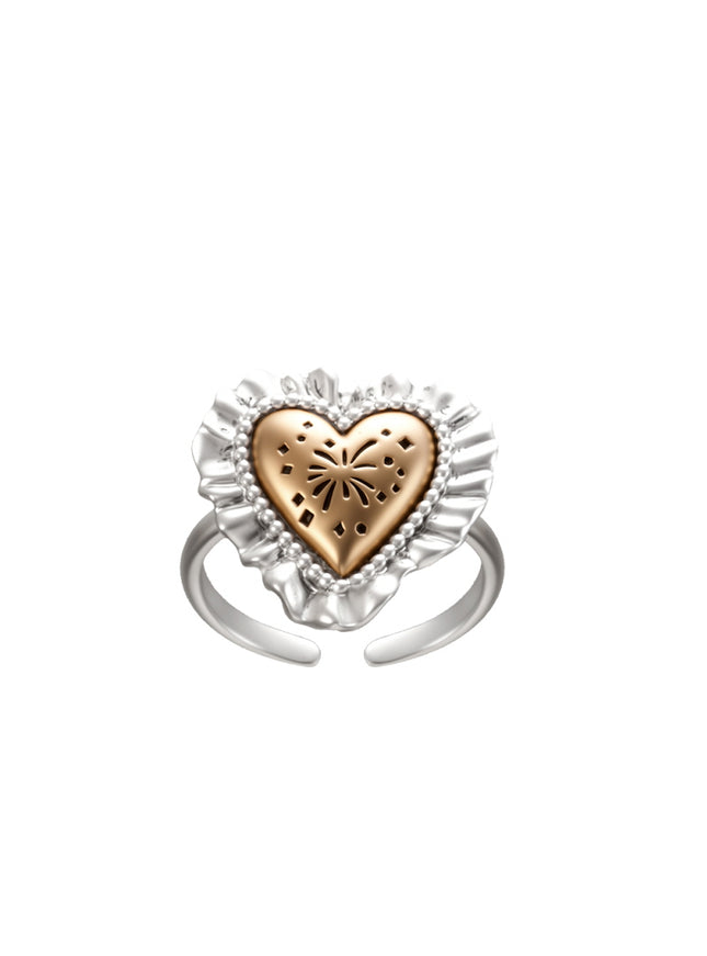Vintage Ruffle Heart Ring