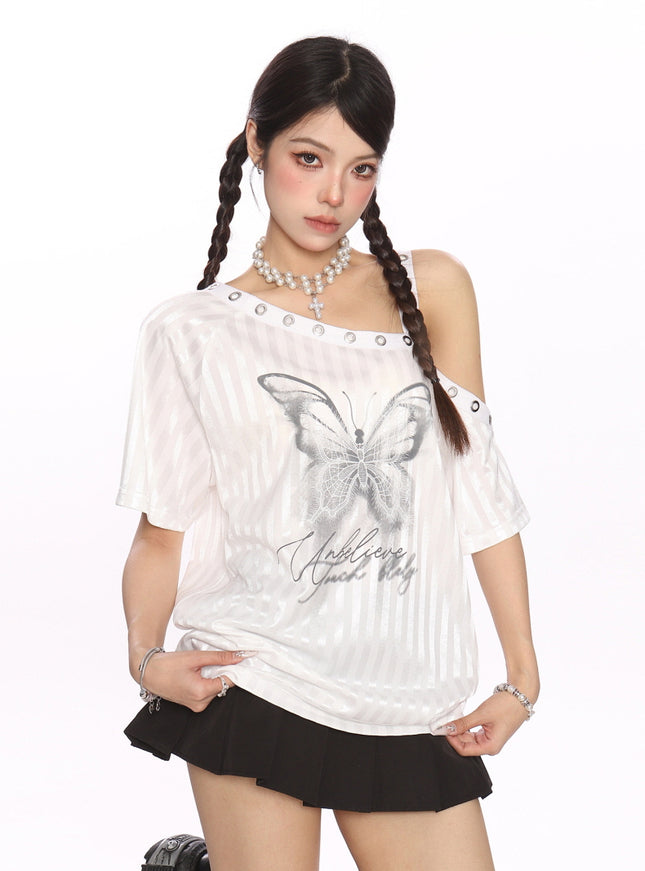 Stud Strap Off-Shoulder Top