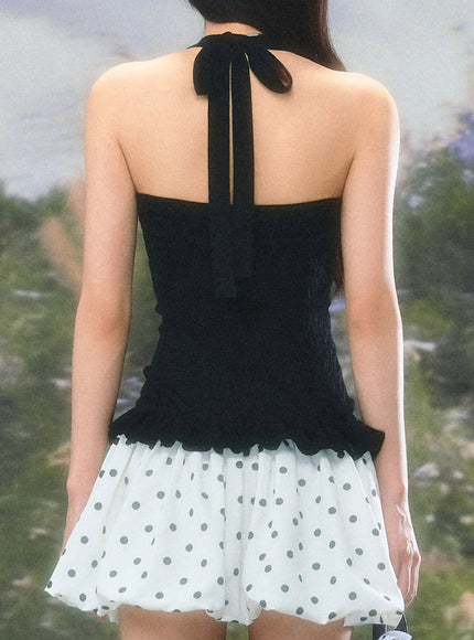 Ruffle Halter Knit Top