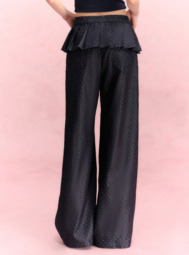 Star Detail Layered Wide-Leg Pants