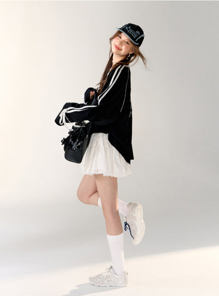 Soft Pleated Mini Skirt - White