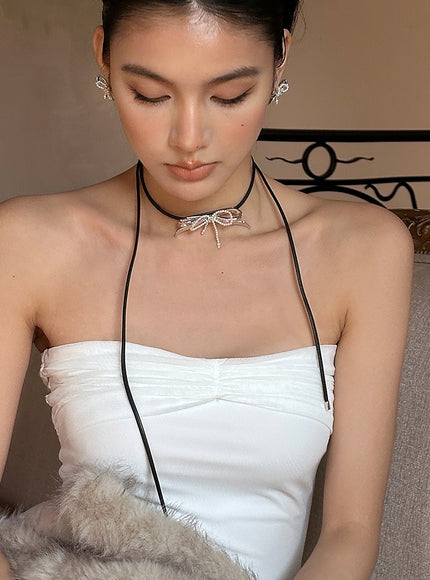 Pearl Loop Ribbon Choker